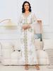 Bronzing Chiffon Bell Sleeve Slim Robe Muslim Dress