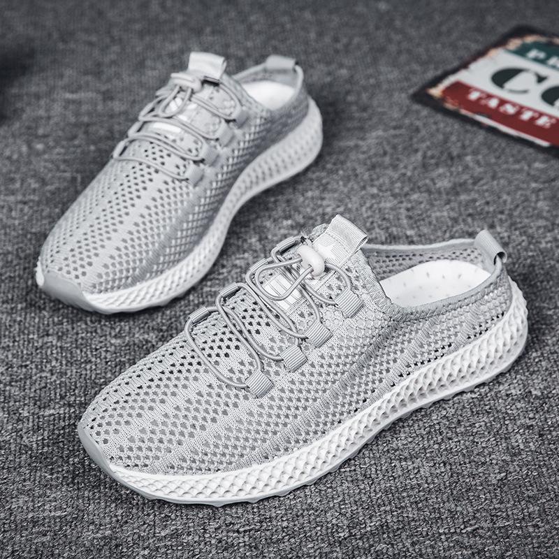 

Мужская обувь 2025 года, летняя новая обувь из сетки, модная спортивная обувь, персонализированные дышащие полутапочки, мокасины 44