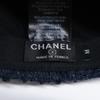 Chanel 22AW AA8562 CC Logos Tweed Cap Hat M NavyUsed