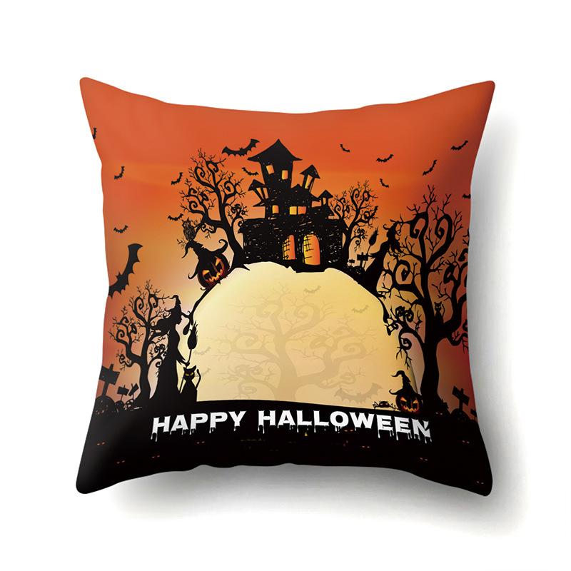 Halloween Polyester Pillowcase Car Pumpkin Sofa Cushion Cover Office Home Living Room Pillowcase