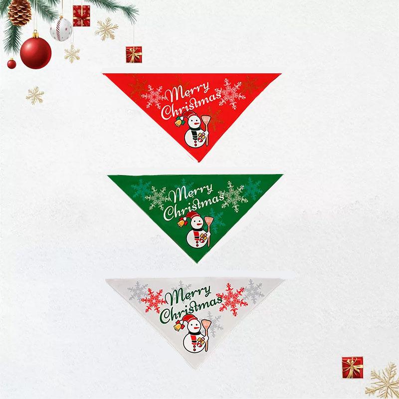 Pet Christmas triangle scarf, elk print dog saliva scarf, cat scarf pet jewelry