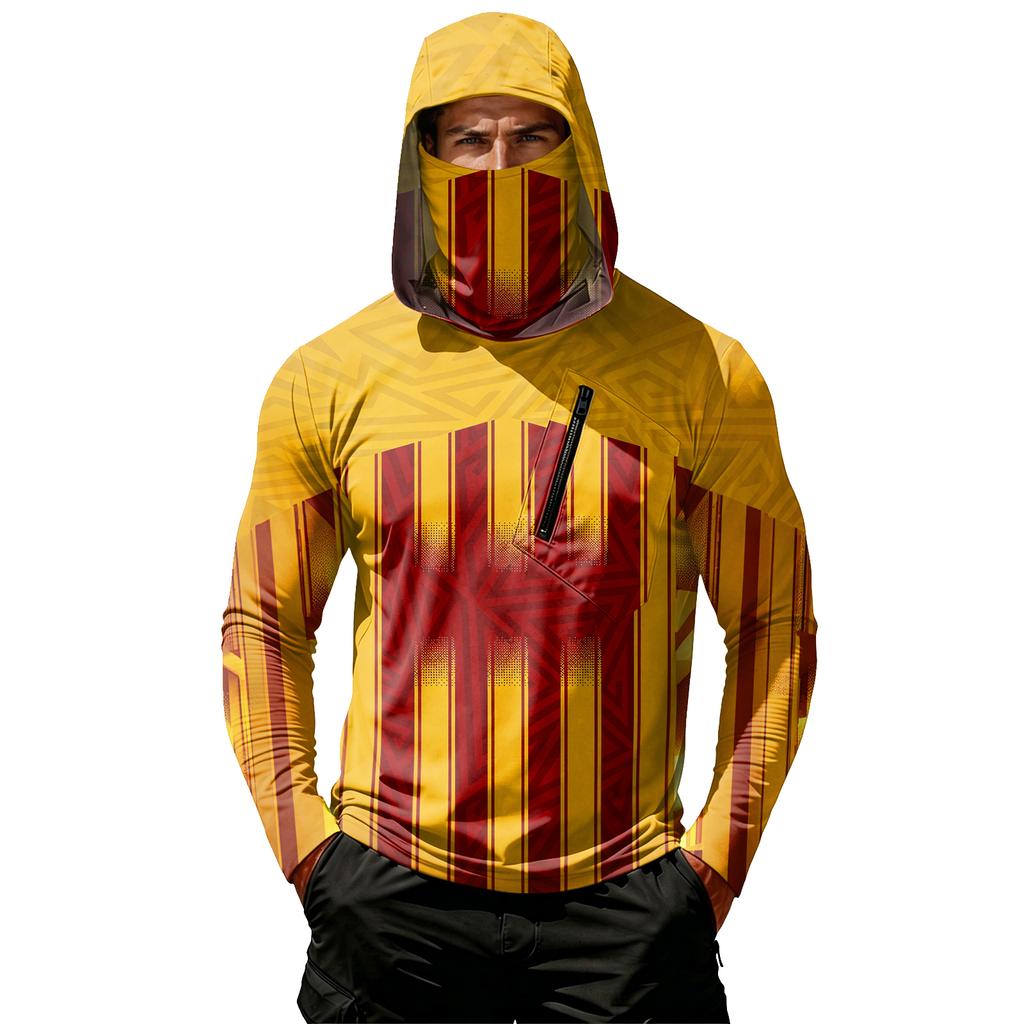 Casual herentop met capuchon en lange mouwen die bescherming biedt tegen de zon.