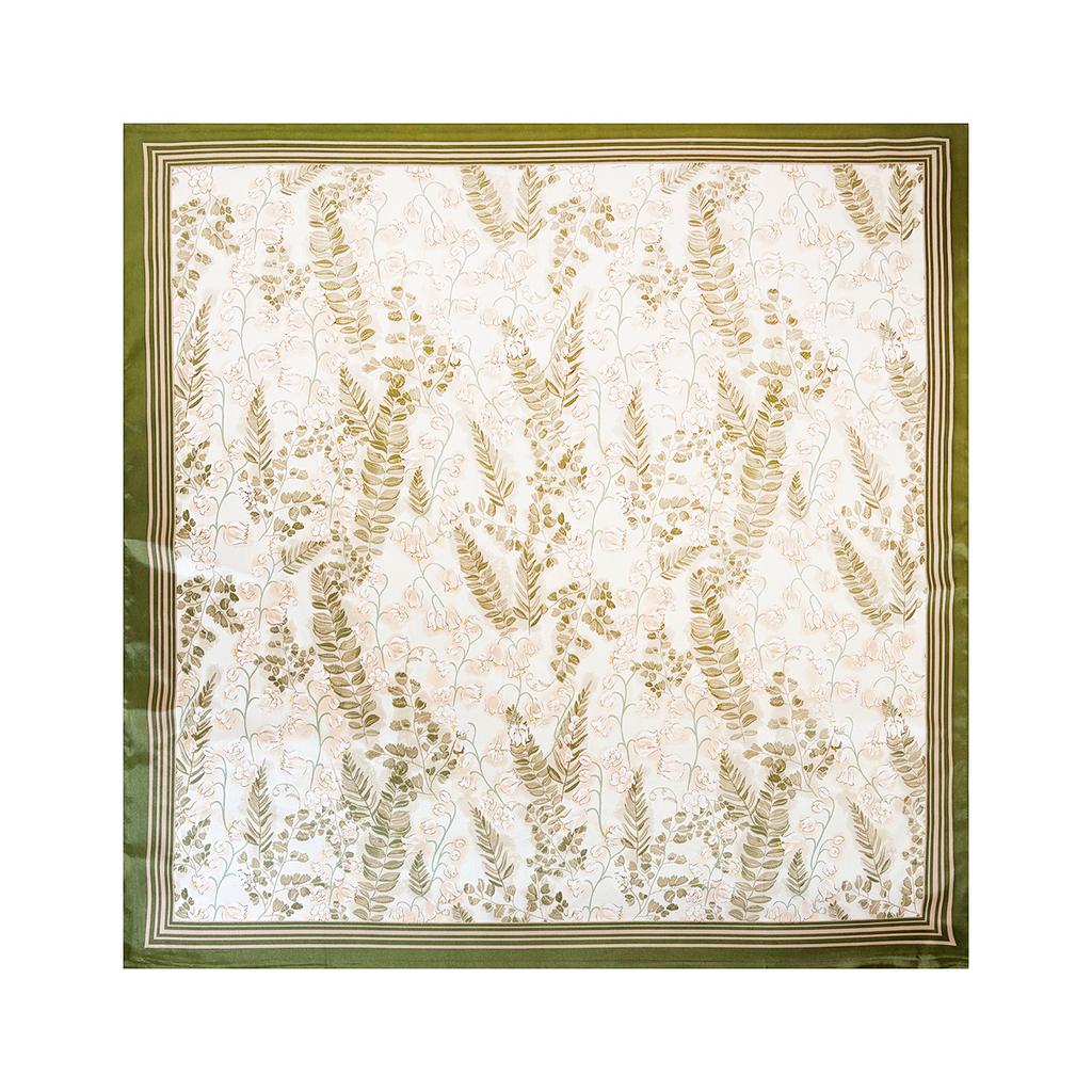 New-style Headscarf, 90cm Silk Scarf, Fresh Floral Print, Square Scarf, Ladies’ Large Scarf