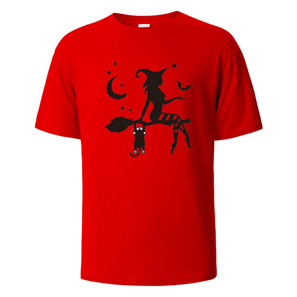 Witch Print t shirts 100 Cotton Summer Tees For Men Women Oversize Casual Tops t shirts