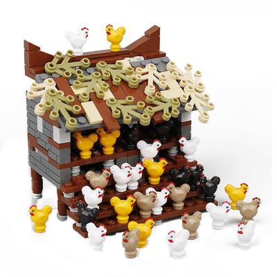 Stadt MOC Hühnerstall Hühnerhaus mit Eiern Modell Spielzeug Für Kinder Essen Bauernhof Bausteine Teile DIY Steine