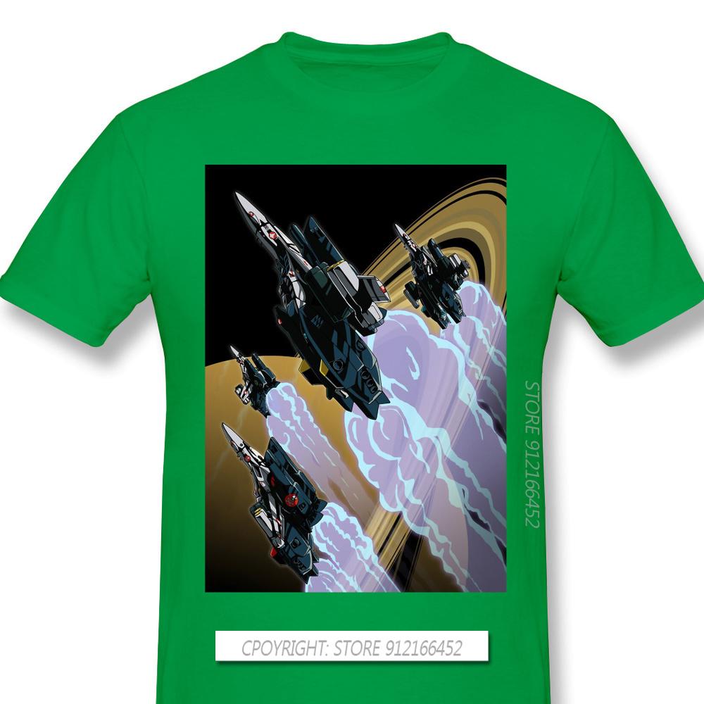 Skull Squadron TShirt Macross UN Spacy Variable Valkyrie Mecha Anime Homme T-Shirts Tee Pure Cotton Oversize Short Sleeve