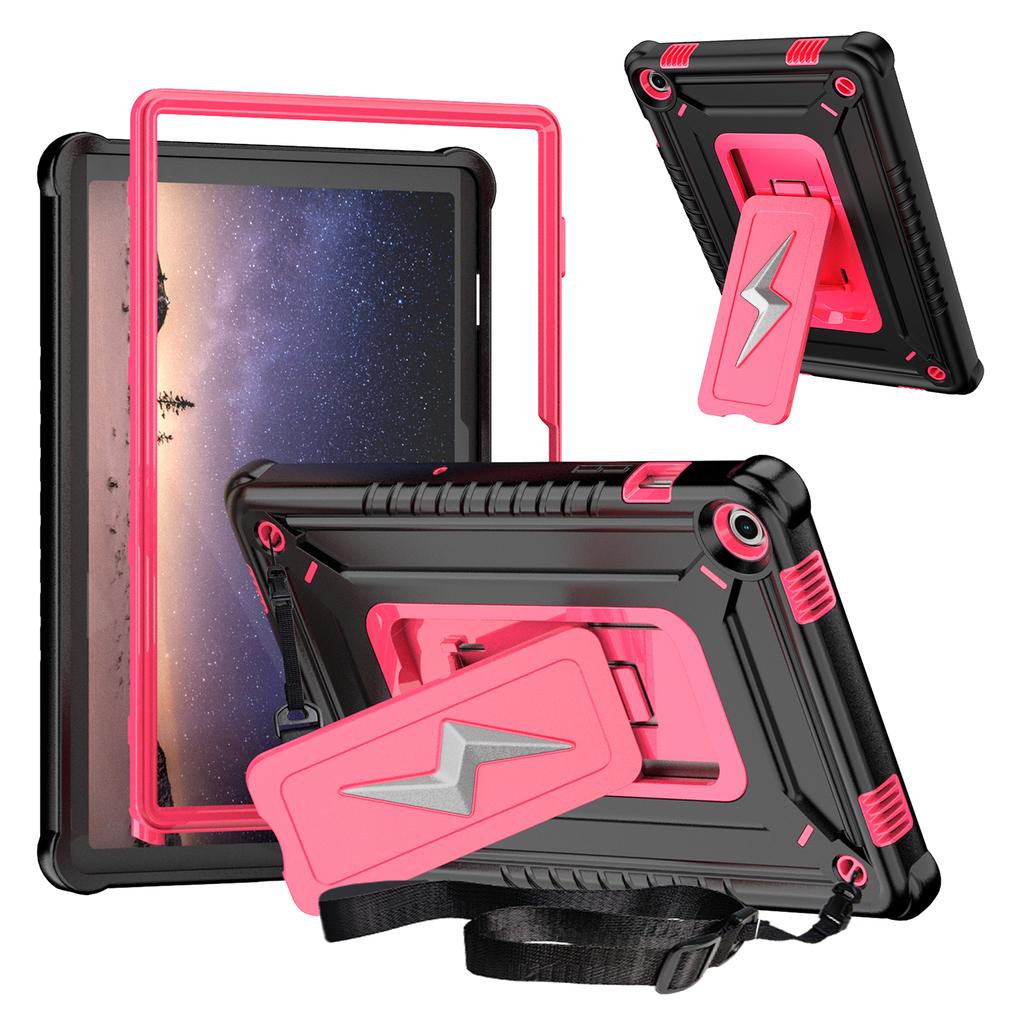 For Samsung Galaxy Tab A9+ Case Kickstand PC + Silicone Tablet Cover with Shoulder Strap