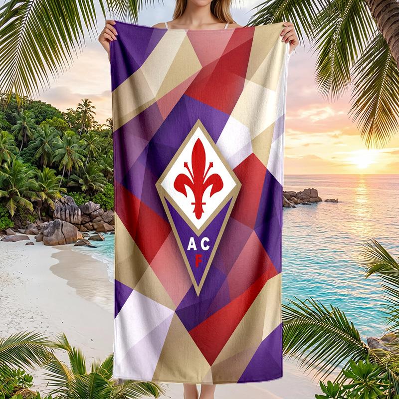 Telo da Spiaggia Asciugatura Rapida Fiorentina FC Stampa Microfibra Assorbente Portatile da Viaggio Asciugamano da Nuoto