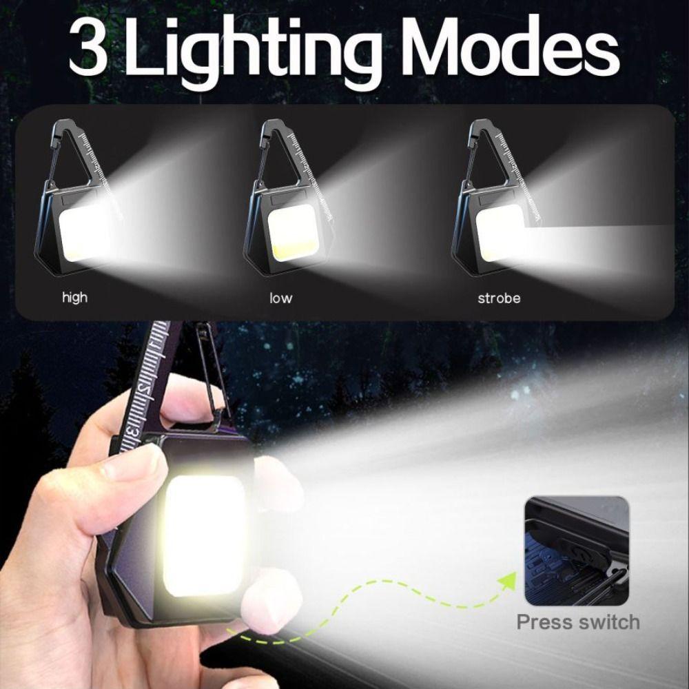 

2 pcs ABS Keychain Light Type-C Key Accessories Mini Triangle Key Chain Lights Pendant