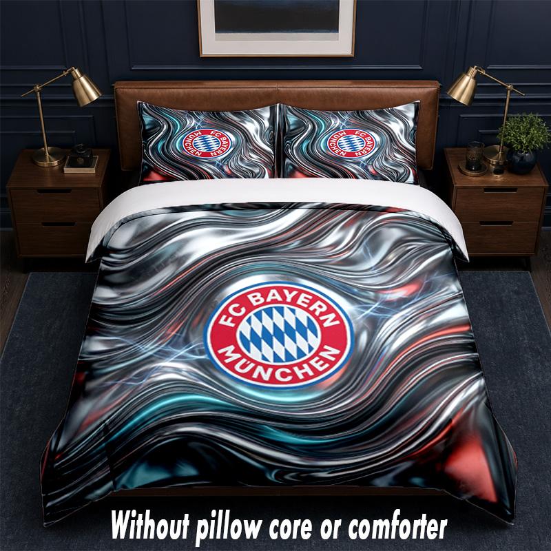 Set Biancheria da Letto Design Bayern Monaco 1 Copripiumino + 2 Federe Morbido Traspirante Biancheria da Letto per la Casa