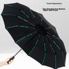 Maoli Fully Automatic Umbrella for Men And Women, Sun Umbrella, Reinforced Windproof Folding Umbrella, Large Size Rain Umbrella, 48 Ribs Black