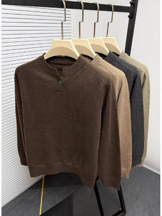 סוודר פולאובר סרוג אופנתי לבנים צעירים לסתיו-חורף