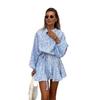 2025 Autumn/Winter Retro Floral V-Neck Slimming Mini Dress for Women