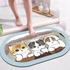 Cartoon Cat Diatom Mud Bathroom Floor Mat - Stain-Resistant, Easy To Clean, Wear-Resistant