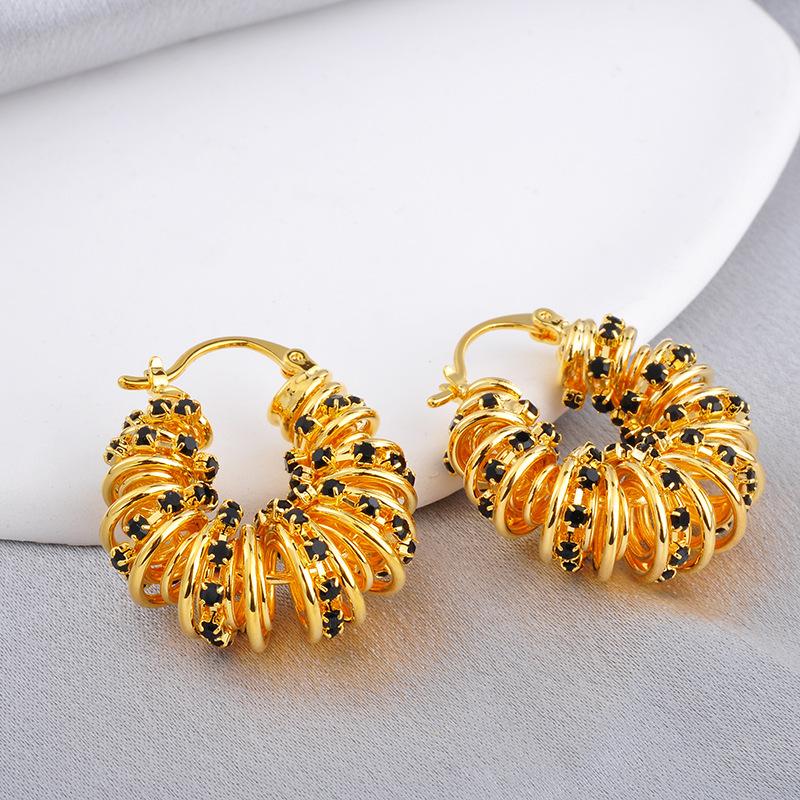 Personality irregular line winding gypsy earrings high-end ear buckles exaggerated fashion earrings