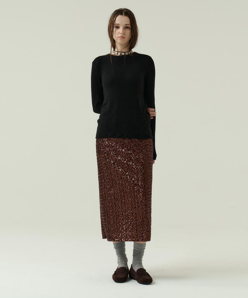 VOYONN 2.5Mm Beaded Skirt Party Brown 0153