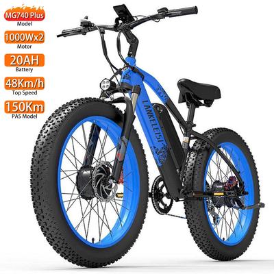 Elektrokolo do terénu Lankeleisi 26" 1000Wx2 Motor Dospělé EBike 48V 20AH Maximální dojezd 150Km Nosnost 150Kg MG740 Plus