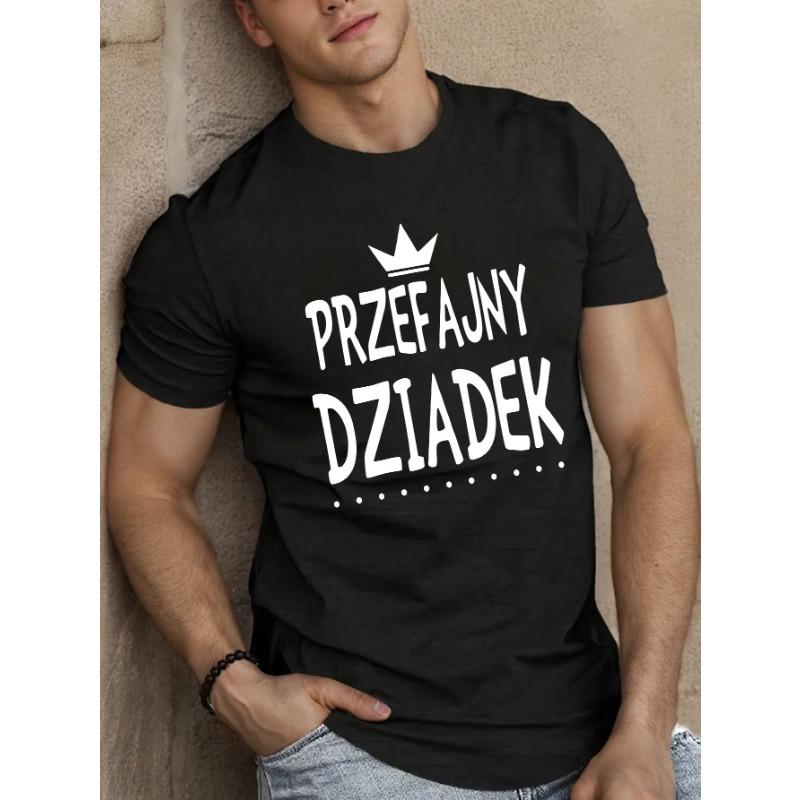 European sizes Fun Polish Languages Men s Short Sleeve T-shirt Summer T-shirt Top S