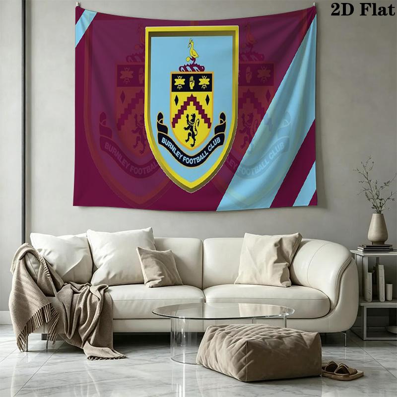Arazzo da Parete Burnley FC Appeso Estetico alla Parete Coperta in Tessuto Stampato Arazzi Decorativi per Camera da Letto Soggiorno Decorazione per la Casa