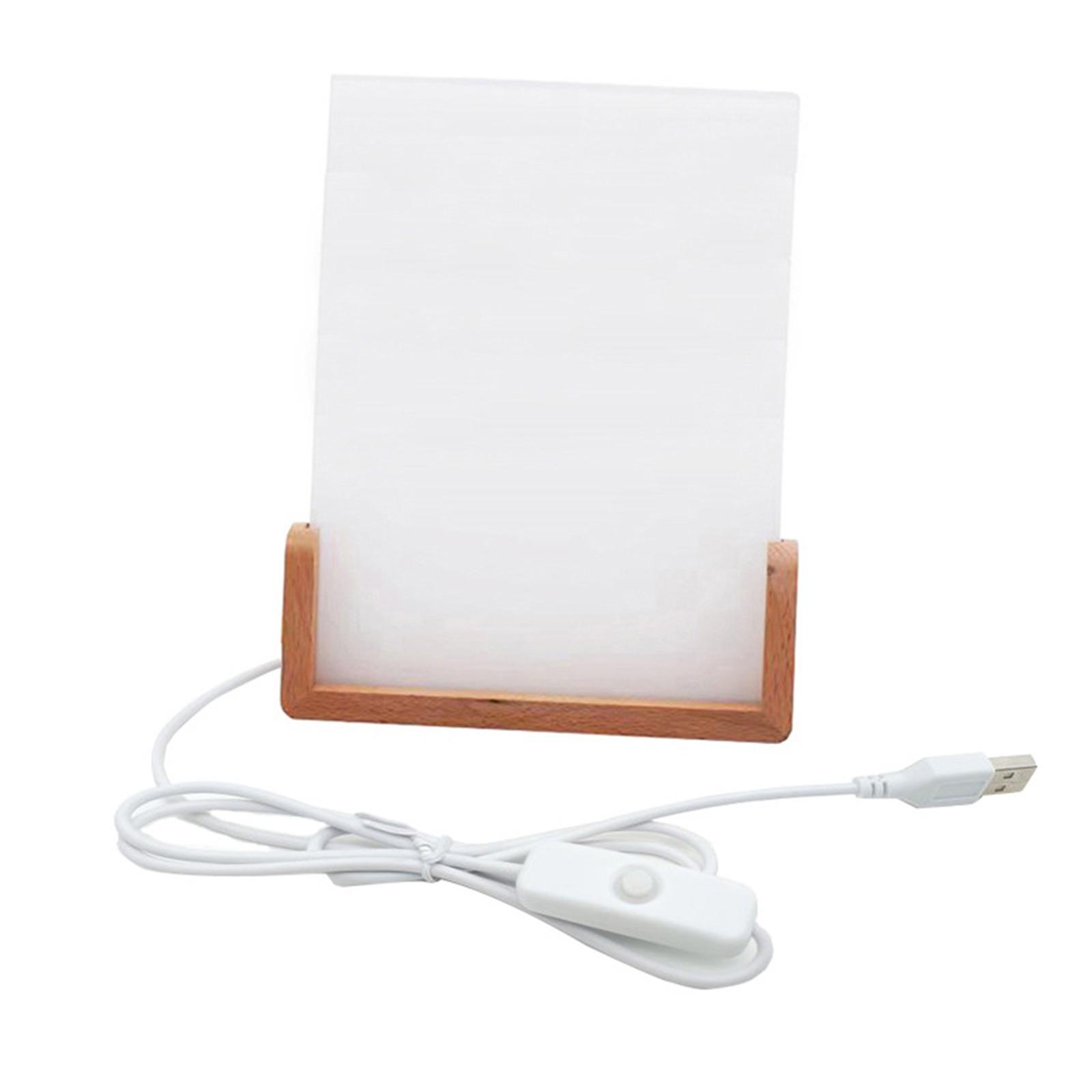 Home Living Time Sublimatie acryl blanco fotolijst met LED-licht en houten standaard fotolijst voor hittepersmachines printen 3
