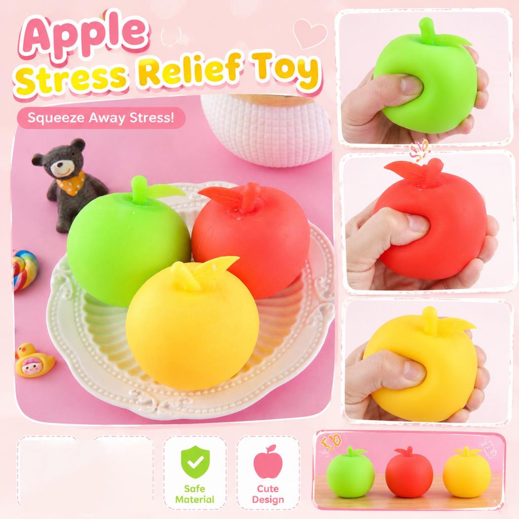 Fruit Shaped Stress Relief Toy Soft Squeeze Ball Sensory Fidget Toy for Hand Therapy and Anxiety Reduction Durable Material