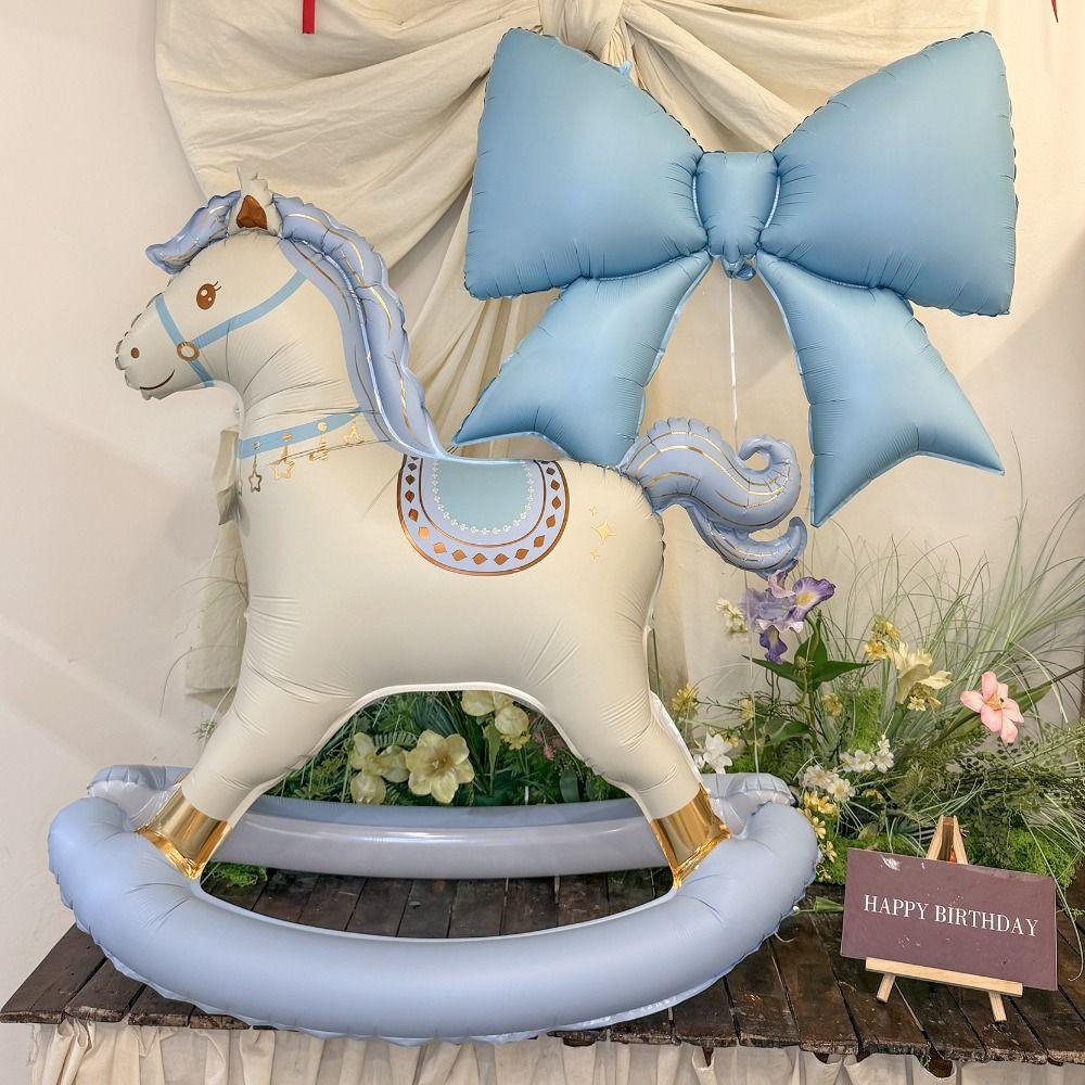 Schaukelpferd Schaukelpferd Ballon Koreanischer Stil Folienpferd Ballon 3D Pferd Ballon Baby Geburtstag