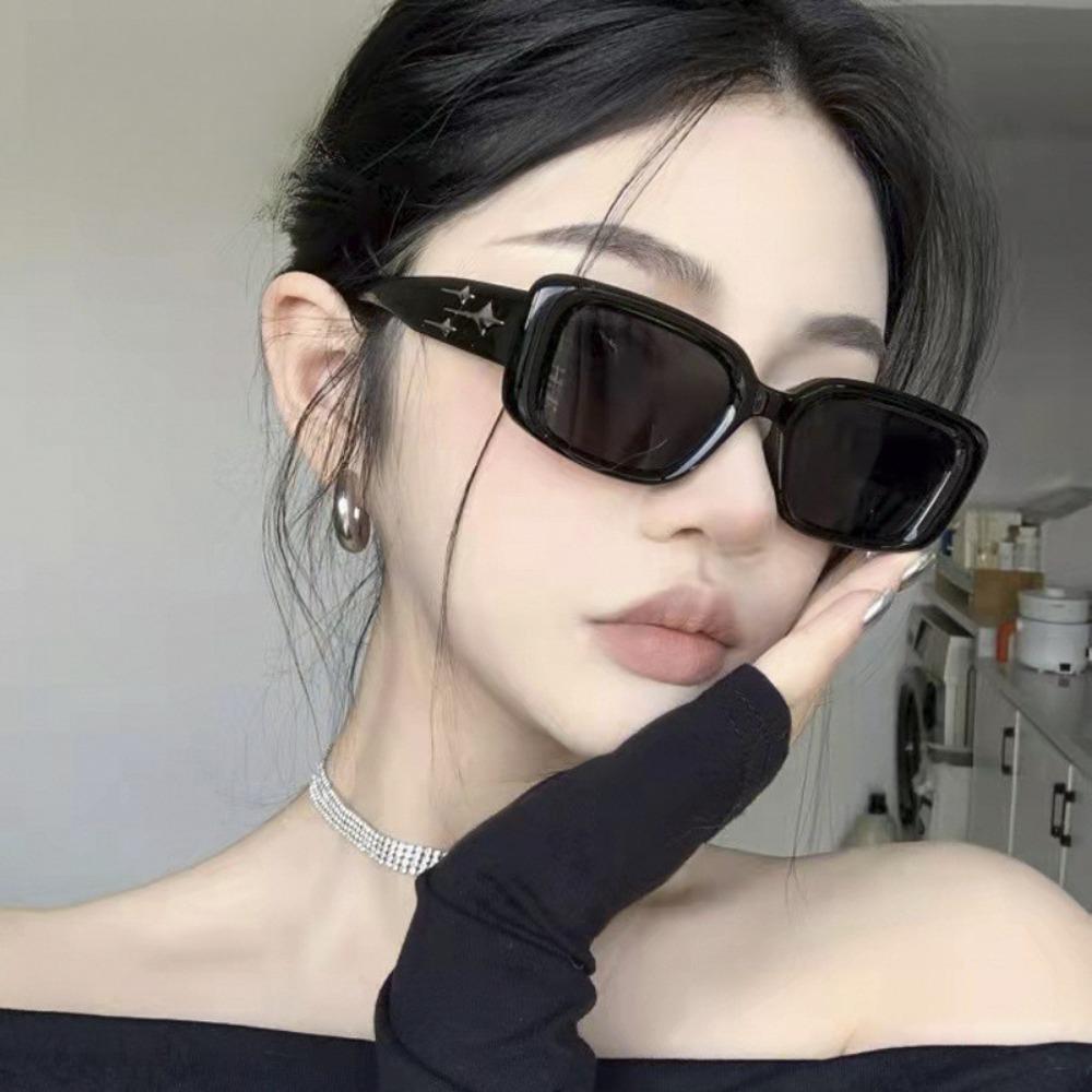 Korean Version Fashion Retro Rectangle  Sunglasses for Women Men StarHigh Quality Shade Glasses Anti UV Street Pos Eyeglasses