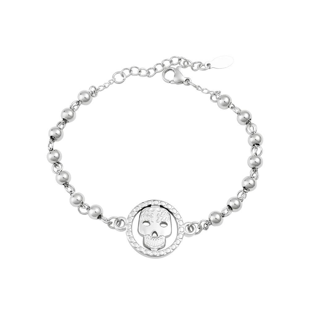 French Retro Skull Beaded Bracelet - Luxurious, Trendy Unisex Design