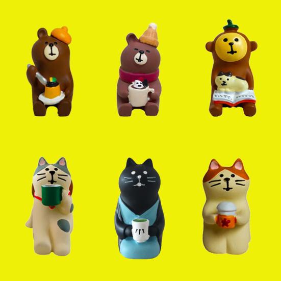 Mini Cat Model Small Garden Decor Resin Miniature Zakka Cat Figurine for Fun