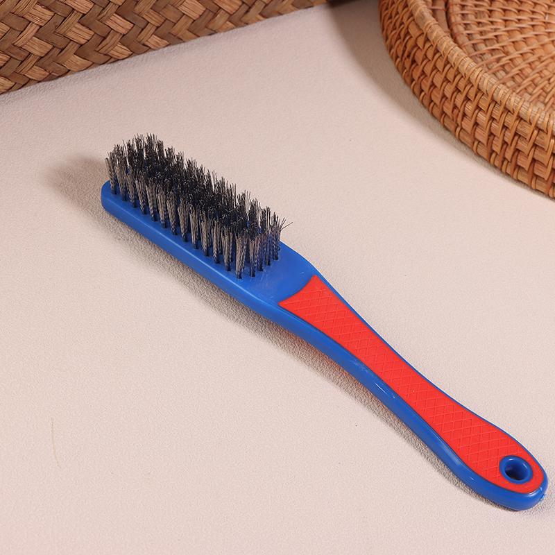 Durable Stainless Steel Wire Brush Silicone Handle Red And Blue Paint Removal Tool Scratch Brushes Cleaning Metal Rust Brush