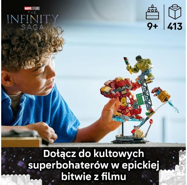 Set de construcție LEGO Marvel 76343 Bătălia Epică: Hulkbuster împotriva lui Hulk