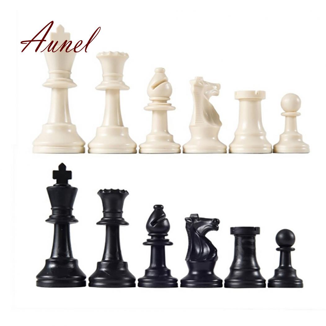 

Шахматные фигуры 65/75/95 мм 32 шт./набор черно-белые пластиковые средневековые шахматные фигуры игра 95mm