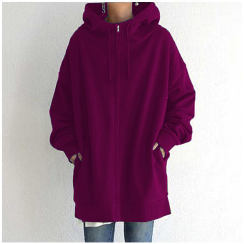 Oversized 5XL Hoody Tops Women Spring Autumn Long Sleeve Sweatshirt Hoodis Zipper Loose Outwear