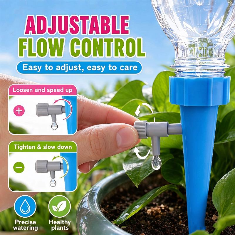 Automatic Drip Irrigation Watering Spike 10/20Pcs Adjustable Fits Common Bottles for Garden Potted Plant Watering