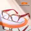 Women'S Elegant Cat-Eye Reading Glasses - Non- Elderly Glasses with Floral Pattern Full-Rim Frame for Everyday & Formal Events