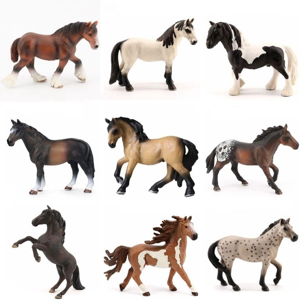 PVC Figurines Horse Animal Model Wild Steed Wild Life Horse Model Early Educational