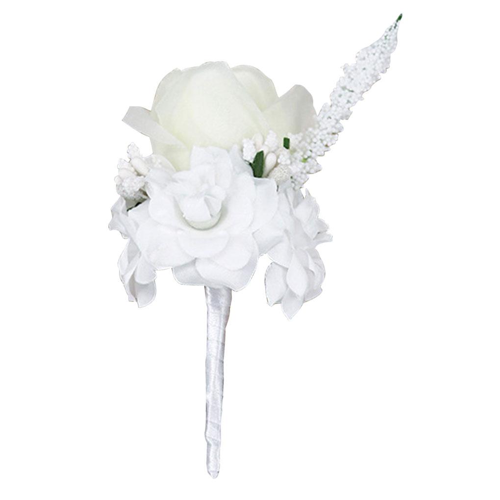 

Corsage Artificial Flower Anniversary Decorations Decorative Wrist Flowers Embellishment Buttonhole Bride Multipurpose білий