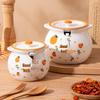 Ceramic Chili Oil Can with Spoon - High Temp Resistant, Creative Design for Luck & Prosperity in the Kitchen