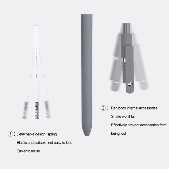 5Pcs 0.42mm Nib Comfortable Grip Spring Touch Gel Pens Quick Drying Retractable Ink Pens Office Supplies