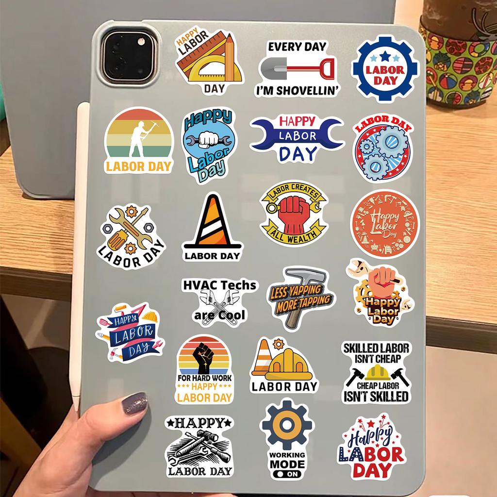 50 Cartoon Labor Worker Graffiti Stickers Personalized Decorative Guitar Notebook Suitcase DIY Waterproof