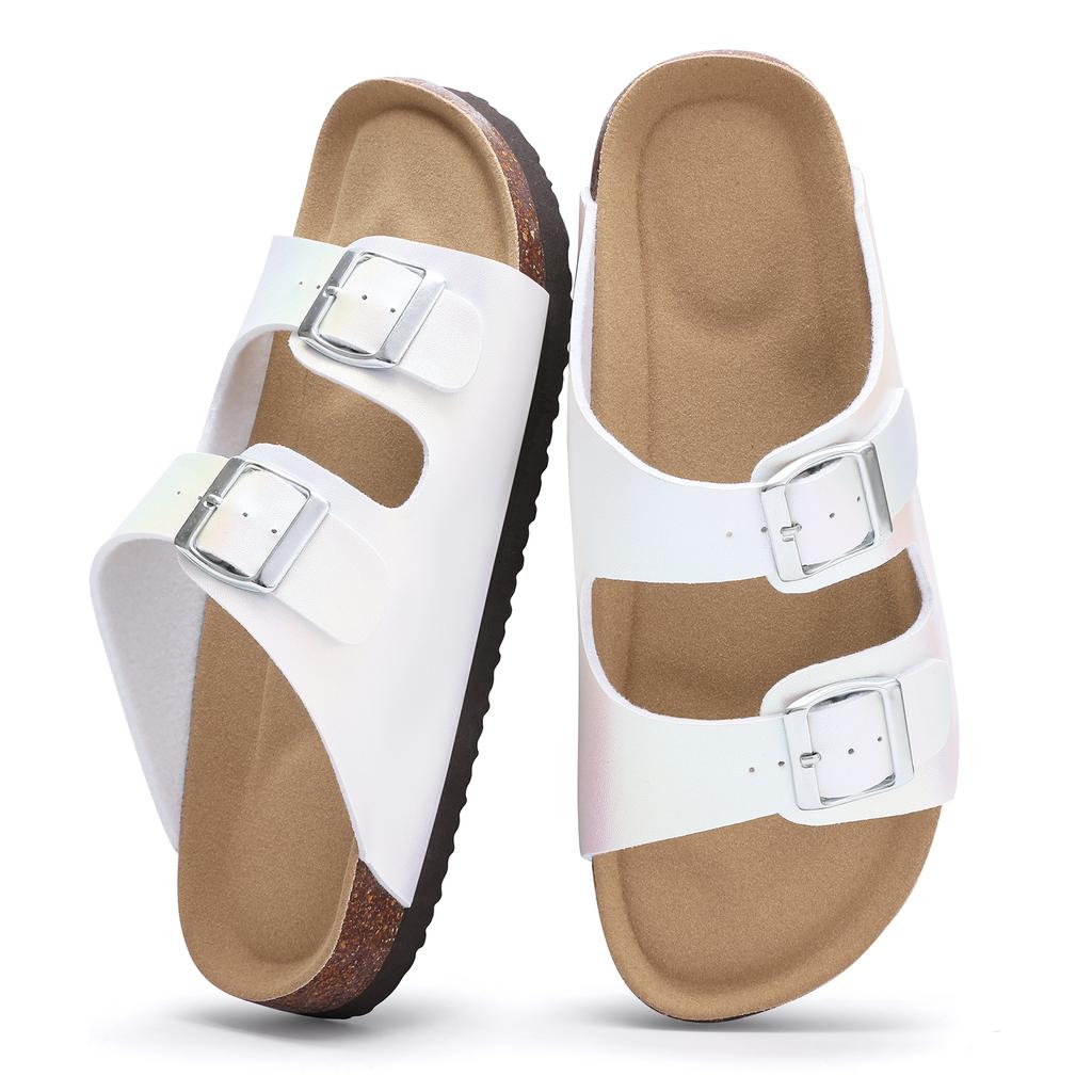 Fashion Crestar Women's Cork Slippers With Adjustable Buckle Summer New Gradient Beach Sandals Lady Fashion Clogs Slides House Slippers