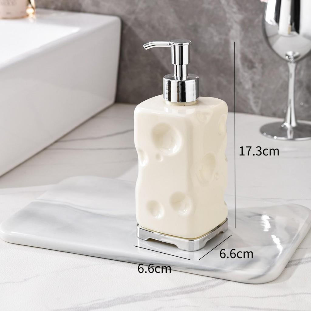 Cheese Texture Press-Type Dispenser Bottle for Body Wash, Shampoo, and Hand Soap