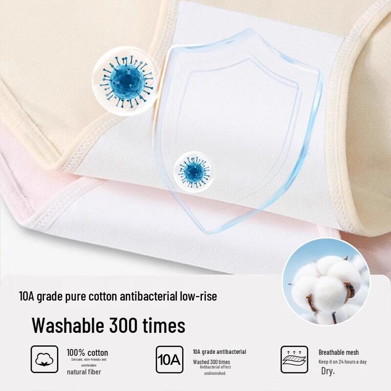 LangSha Women's 10A Antibacterial Cotton Briefs (7-Pack)