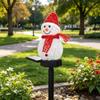 Solar Powered Snowman Stake Lights Warm LED Light Cute Design for Christmas Garden Path Porch Holiday Party Decoration