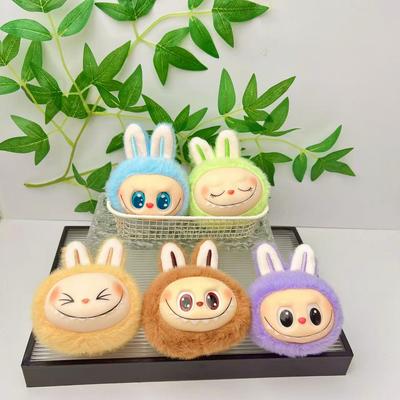 Pingente de Cabeça de Vinil Fofo Fofo Boneca de Pelúcia Brinquedo Pingente de Bolsa de Desenho Animado Chaveiro Boneca
