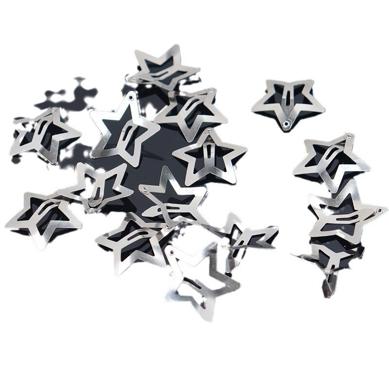 Silver Five-pointed Star Hair Clip Cute Star ClipSide Clip of A Girl's Hair AccessoryBroken Hair Clip