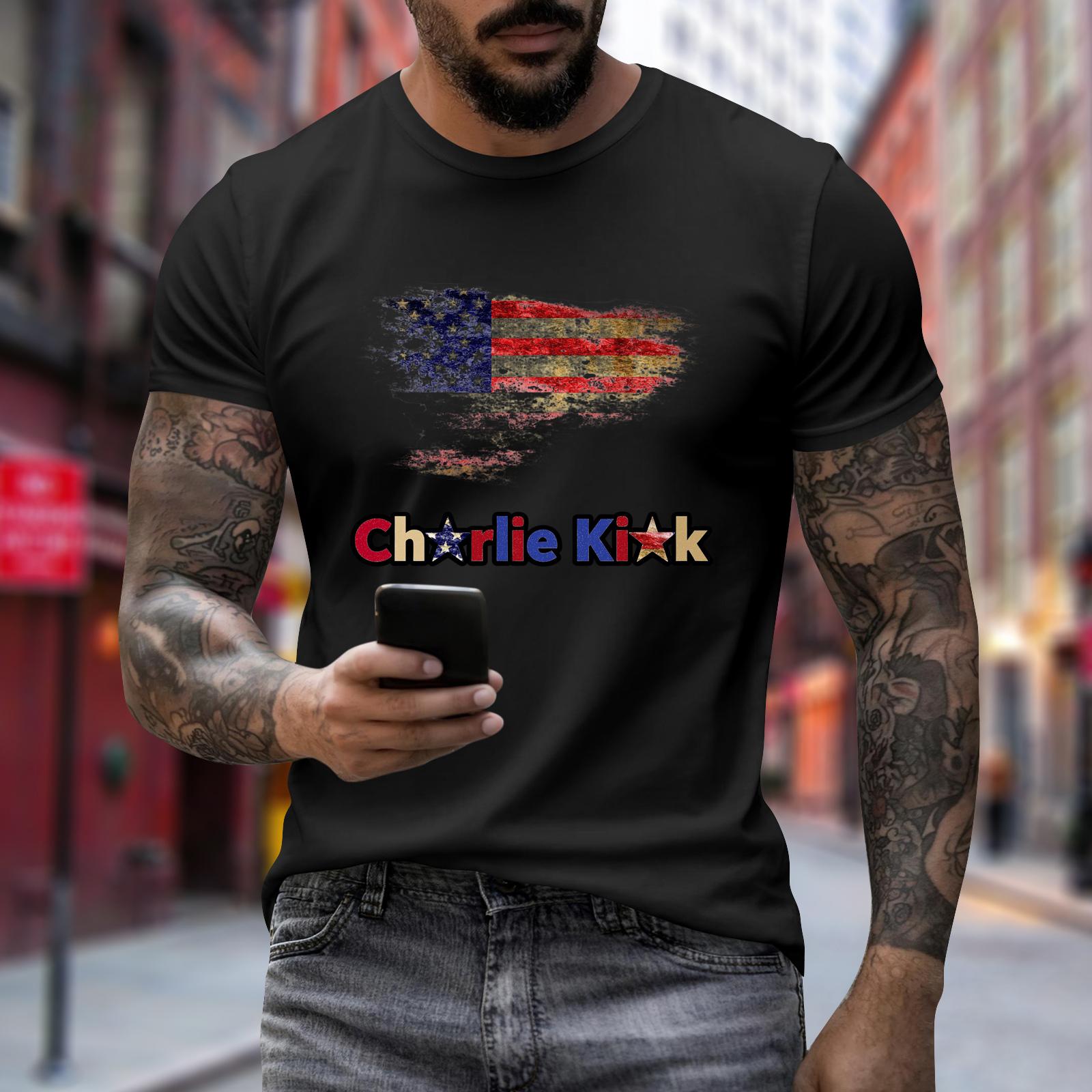 

Мужская футболка с коротким рукавом с принтом Мужская свободная повседневная футболка с коротким рукавом XXL чёрный