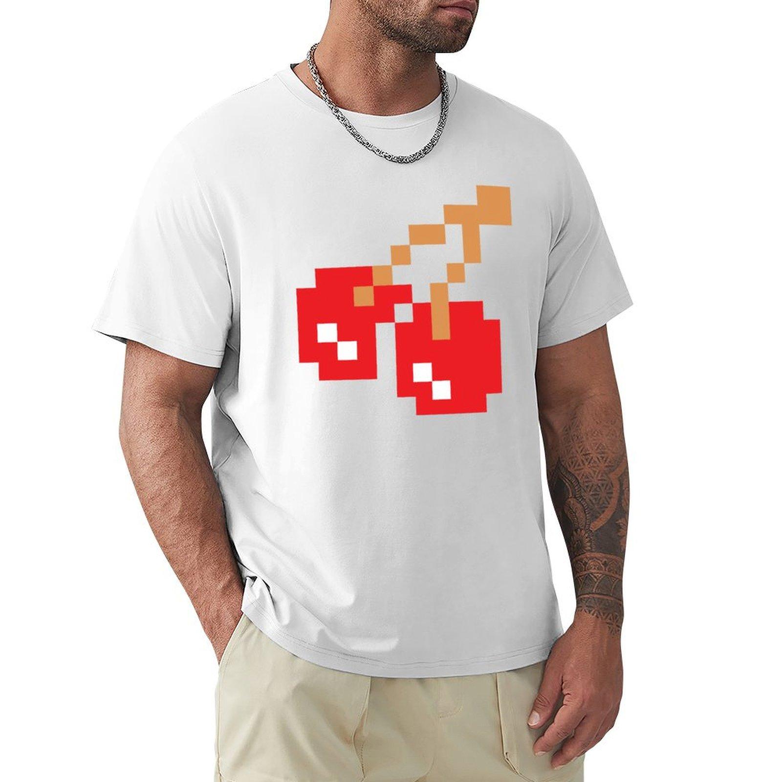 8Bit Cherry Футболка синий замок Одежда Смешная футболка мужские белые футболки S