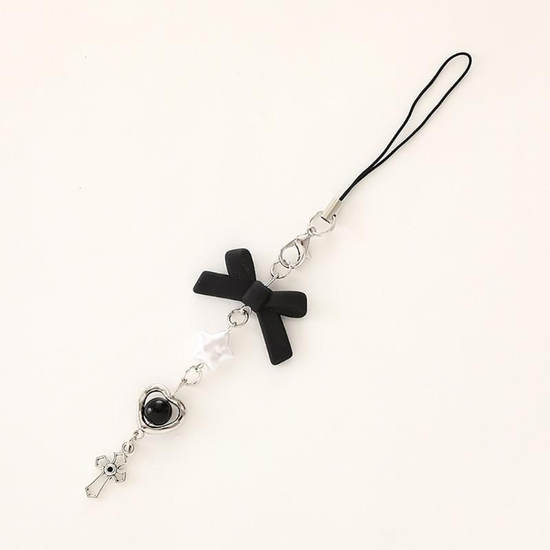 Cute Bowknot Phone Charm Strap Detachable Keychain Pendant Butterfly Star Phone Lanyard Backpack Decors for Women Girls