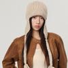 October Siege Simple Solid Color Knitted Lei Feng Hat Women's Autumn and Winter Versatile Wool Hat Thermal Ear Protection Flying Hat